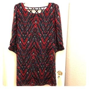 Chevron 3/4 Sleeve Dress